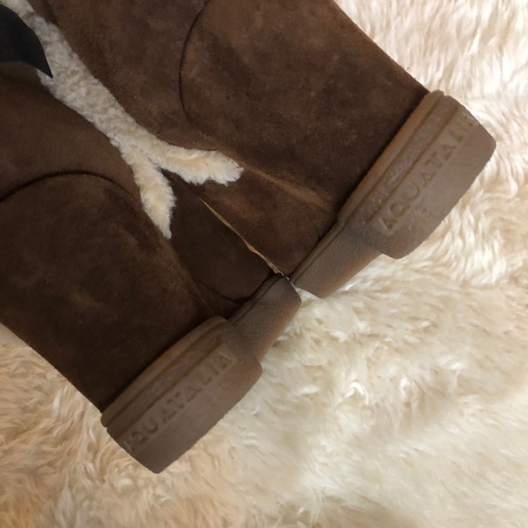 Aquatalia Christen Suede Shearling Wedge Bootie - Picture 6 of 11